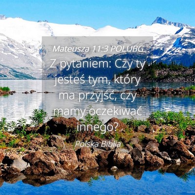 Picture 04 - Mateusza 11:3 POLUBG - Z pytaniem: Czy ty jesteś tym, który ma - Bible Verse Picture