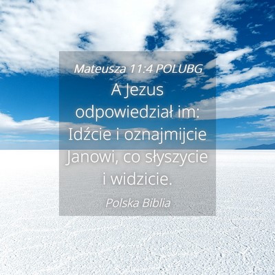 Picture 04 - Mateusza 11:4 POLUBG - A Jezus odpowiedział im: Idźcie i oznajmijcie - Bible Verse Picture