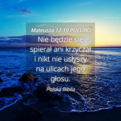 Picture 04 - Mateusza 12:19 POLUBG - Nie będzie się spierał ani krzyczał i nikt - Bible Verse Picture