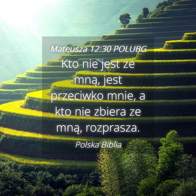 Picture 04 - Mateusza 12:30 POLUBG - Kto nie jest ze mną, jest przeciwko mnie, a kto - Bible Verse Picture