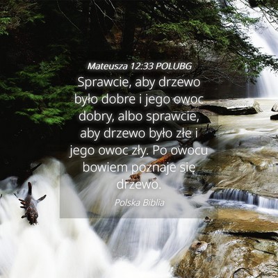 Picture 04 - Mateusza 12:33 POLUBG - Sprawcie, aby drzewo było dobre i jego owoc - Bible Verse Picture
