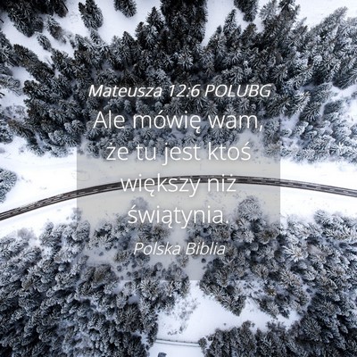 Picture 04 - Mateusza 12:6 POLUBG - Ale mówię wam, że tu jest ktoś większy niż - Bible Verse Picture
