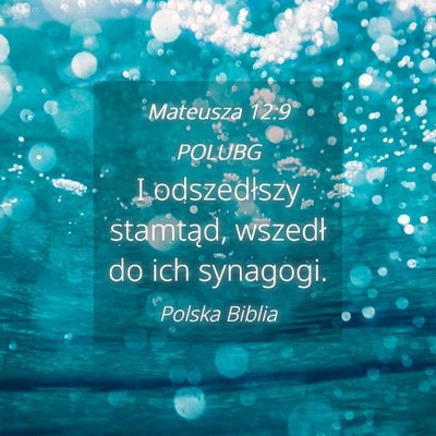 Picture 04 - Mateusza 12:9 POLUBG - I odszedłszy stamtąd, wszedł do ich - Bible Verse Picture