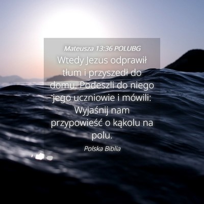 Picture 04 - Mateusza 13:36 POLUBG - Wtedy Jezus odprawił tłum i przyszedł do domu. - Bible Verse Picture