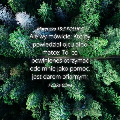 Picture 04 - Mateusza 15:5 POLUBG - Ale wy mówicie: Kto by powiedział ojcu albo - Bible Verse Picture