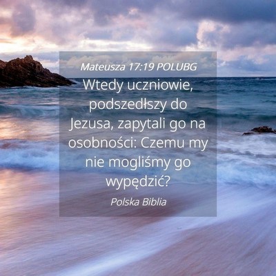 Picture 04 - Mateusza 17:19 POLUBG - Wtedy uczniowie, podszedłszy do Jezusa, zapytali - Bible Verse Picture