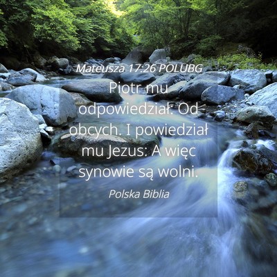 Picture 04 - Mateusza 17:26 POLUBG - Piotr mu odpowiedział: Od obcych. I powiedział - Bible Verse Picture