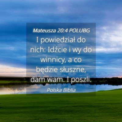 Picture 04 - Mateusza 20:4 POLUBG - I powiedział do nich: Idźcie i wy do winnicy, a - Bible Verse Picture