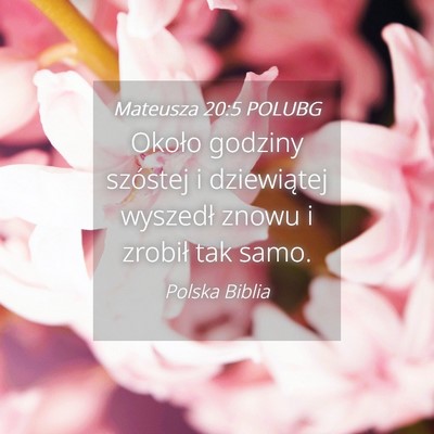 Picture 04 - Mateusza 20:5 POLUBG - Około godziny szóstej i dziewiątej wyszedł - Bible Verse Picture
