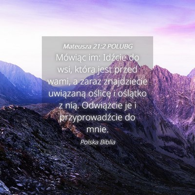 Picture 04 - Mateusza 21:2 POLUBG - Mówiąc im: Idźcie do wsi, która jest przed - Bible Verse Picture
