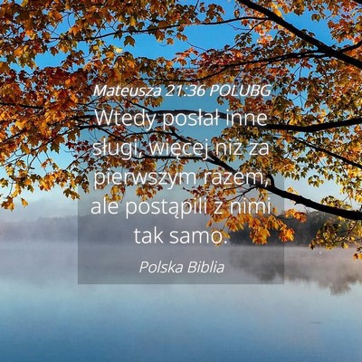 Picture 04 - Mateusza 21:36 POLUBG - Wtedy posłał inne sługi, więcej niż za - Bible Verse Picture
