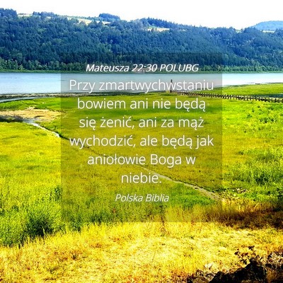 Picture 04 - Mateusza 22:30 POLUBG - Przy zmartwychwstaniu bowiem ani nie będą się - Bible Verse Picture
