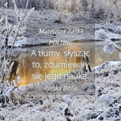 Picture 04 - Mateusza 22:33 POLUBG - A tłumy, słysząc to, zdumiewały się jego - Bible Verse Picture