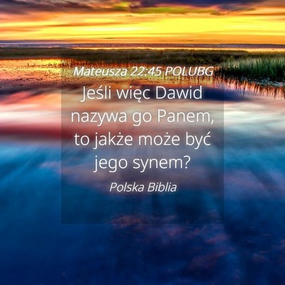 Picture 04 - Mateusza 22:45 POLUBG - Jeśli więc Dawid nazywa go Panem, to jakże - Bible Verse Picture