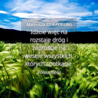 Picture 04 - Mateusza 22:9 POLUBG - Idźcie więc na rozstaje dróg i zaproście na - Bible Verse Picture