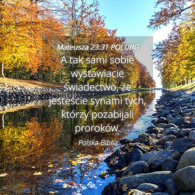 Picture 04 - Mateusza 23:31 POLUBG - A tak sami sobie wystawiacie świadectwo, że - Bible Verse Picture