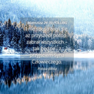 Picture 04 - Mateusza 24:39 POLUBG - I nie spostrzegli się, aż przyszedł potop i - Bible Verse Picture