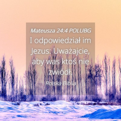 Picture 04 - Mateusza 24:4 POLUBG - I odpowiedział im Jezus: Uważajcie, aby was - Bible Verse Picture