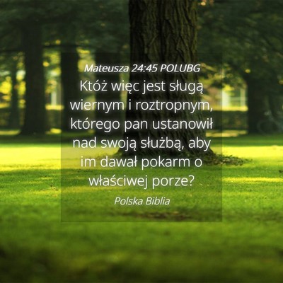 Picture 04 - Mateusza 24:45 POLUBG - Któż więc jest sługą wiernym i roztropnym, - Bible Verse Picture
