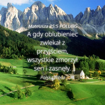Picture 04 - Mateusza 25:5 POLUBG - A gdy oblubieniec zwlekał z przyjściem, - Bible Verse Picture