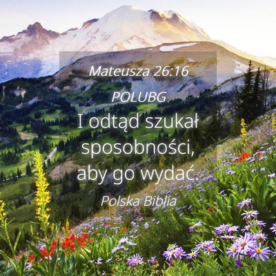 Picture 04 - Mateusza 26:16 POLUBG - I odtąd szukał sposobności, aby go - Bible Verse Picture