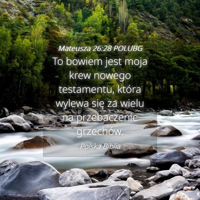Picture 04 - Mateusza 26:28 POLUBG - To bowiem jest moja krew nowego testamentu, - Bible Verse Picture
