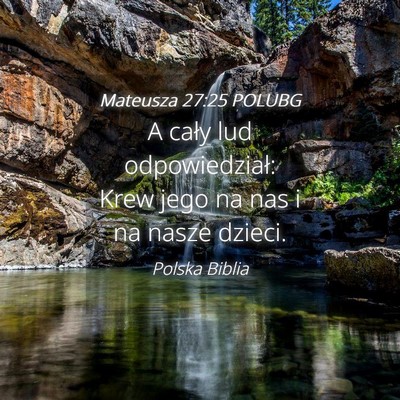 Picture 04 - Mateusza 27:25 POLUBG - A cały lud odpowiedział: Krew jego na nas i na - Bible Verse Picture