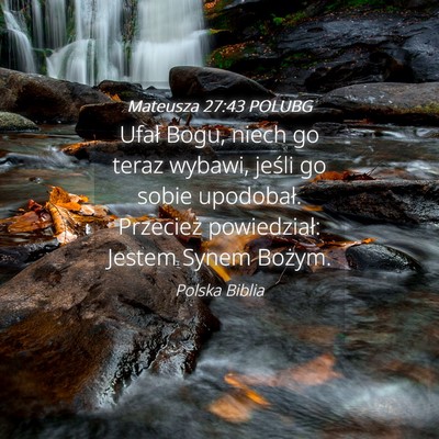 Picture 04 - Mateusza 27:43 POLUBG - Ufał Bogu, niech go teraz wybawi, jeśli go - Bible Verse Picture