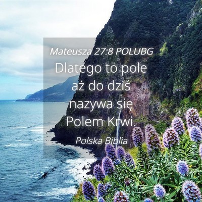 Picture 04 - Mateusza 27:8 POLUBG - Dlatego to pole aż do dziś nazywa się Polem - Bible Verse Picture
