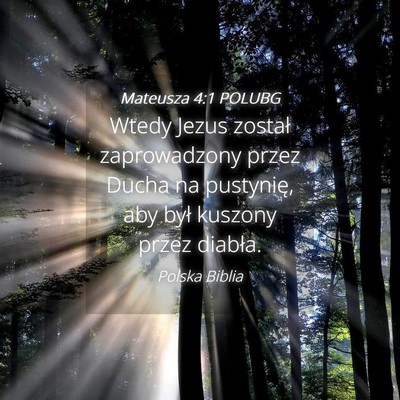 Picture 04 - Mateusza 4:1 POLUBG - Wtedy Jezus został zaprowadzony przez Ducha na - Bible Verse Picture