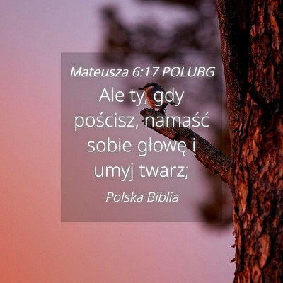 Picture 04 - Mateusza 6:17 POLUBG - Ale ty, gdy pościsz, namaść sobie głowę i - Bible Verse Picture