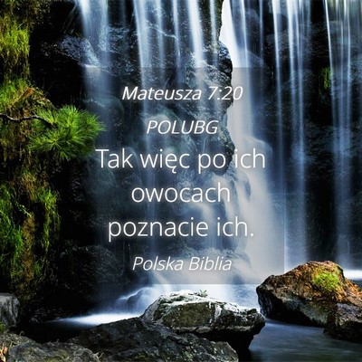 Picture 04 - Mateusza 7:20 POLUBG - Tak więc po ich owocach poznacie - Bible Verse Picture