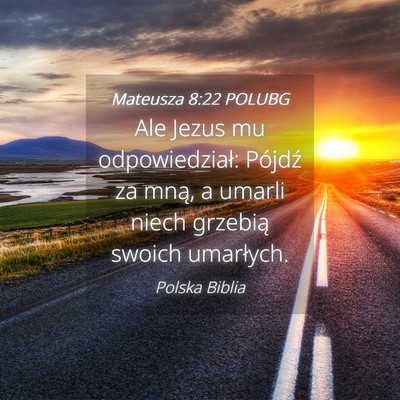 Picture 04 - Mateusza 8:22 POLUBG - Ale Jezus mu odpowiedział: Pójdź za mną, a - Bible Verse Picture