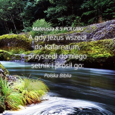 Picture 04 - Mateusza 8:5 POLUBG - A gdy Jezus wszedł do Kafarnaum, przyszedł do - Bible Verse Picture