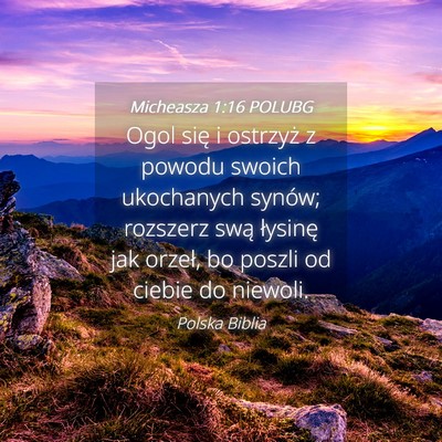 Picture 04 - Micheasza 1:16 POLUBG - Ogol się i ostrzyż z powodu swoich ukochanych - Bible Verse Picture