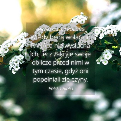 Picture 04 - Micheasza 3:4 POLUBG - Wtedy będą wołać do PANA, a nie wysłucha - Bible Verse Picture