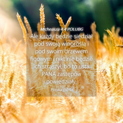 Picture 04 - Micheasza 4:4 POLUBG - Ale każdy będzie siedział pod swoją - Bible Verse Picture