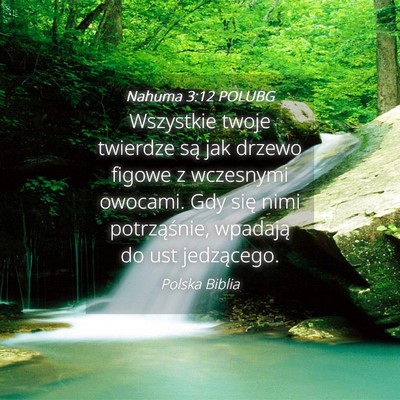 Picture 04 - Nahuma 3:12 POLUBG - Wszystkie twoje twierdze są jak drzewo figowe z - Bible Verse Picture