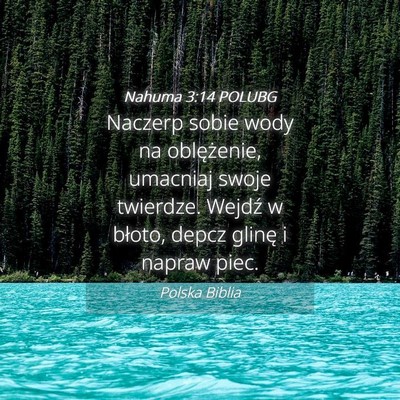 Picture 04 - Nahuma 3:14 POLUBG - Naczerp sobie wody na oblężenie, umacniaj swoje - Bible Verse Picture
