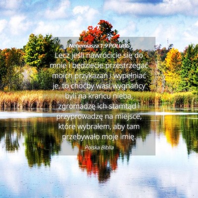 Picture 04 - Nehemiasza 1:9 POLUBG - Lecz jeśli nawrócicie się do mnie i będziecie - Bible Verse Picture