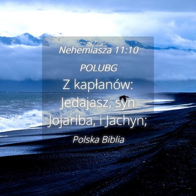 Picture 04 - Nehemiasza 11:10 POLUBG - Z kapłanów: Jedajasz, syn Jojariba, i - Bible Verse Picture