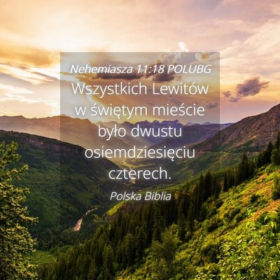 Picture 04 - Nehemiasza 11:18 POLUBG - Wszystkich Lewitów w świętym mieście było - Bible Verse Picture