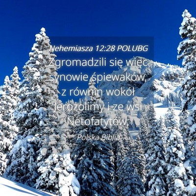 Picture 04 - Nehemiasza 12:28 POLUBG - Zgromadzili się więc synowie śpiewaków, z - Bible Verse Picture