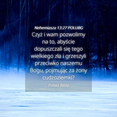 Picture 04 - Nehemiasza 13:27 POLUBG - Czyż i wam pozwolimy na to, abyście dopuszczali - Bible Verse Picture