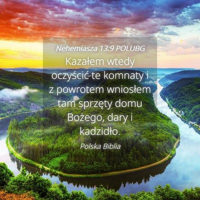 Picture 04 - Nehemiasza 13:9 POLUBG - Kazałem wtedy oczyścić te komnaty i z powrotem - Bible Verse Picture