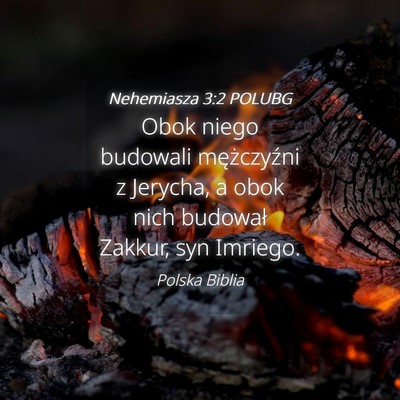 Picture 04 - Nehemiasza 3:2 POLUBG - Obok niego budowali mężczyźni z Jerycha, a - Bible Verse Picture
