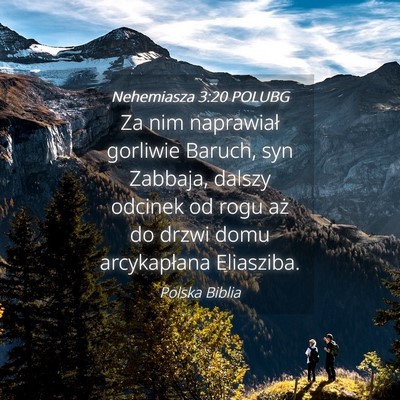 Picture 04 - Nehemiasza 3:20 POLUBG - Za nim naprawiał gorliwie Baruch, syn Zabbaja, - Bible Verse Picture