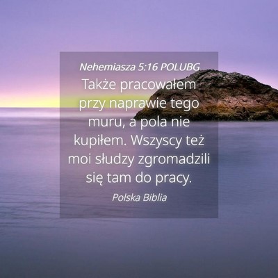 Picture 04 - Nehemiasza 5:16 POLUBG - Także pracowałem przy naprawie tego muru, a - Bible Verse Picture
