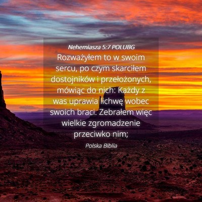 Picture 04 - Nehemiasza 5:7 POLUBG - Rozważyłem to w swoim sercu, po czym skarciłem - Bible Verse Picture