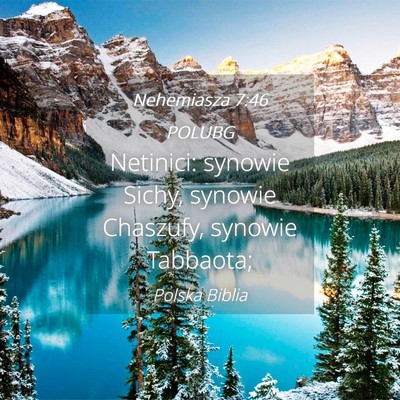 Picture 04 - Nehemiasza 7:46 POLUBG - Netinici: synowie Sichy, synowie Chaszufy, - Bible Verse Picture
